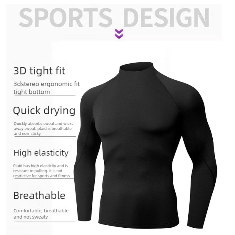 Winter Man Compression Shirt Cycling Clothing Warmth Shirt Warm Bottoming Shirt Men Compression T-Shirt Gym Sportswear