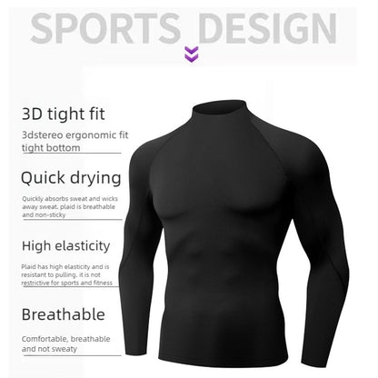 Winter Man Compression Shirt Cycling Clothing Warmth Shirt Warm Bottoming Shirt Men Compression T-Shirt Gym Sportswear