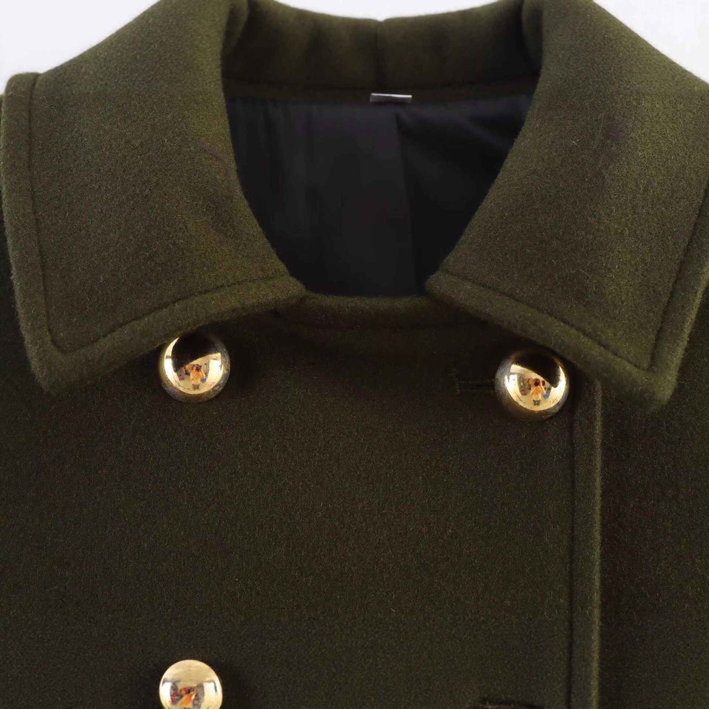 Thickened Double-Breasted Warm Collar Two-Tone Women's Winter Coat Fashionable Commute Style Polyester Fiber Long Sleeve Coat