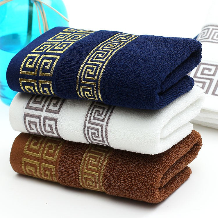2pcs White Cotton Towels 34x74cm 70x140cm Embroidered Hotel Bathroom Towels For Adult Quick-Dry Thicken Soft Face Bath Towels