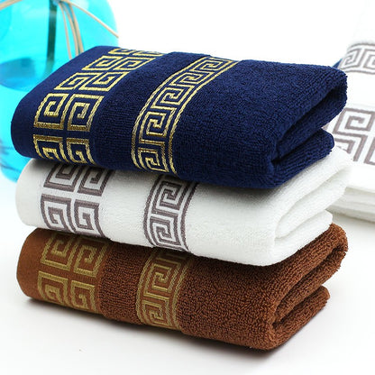 2pcs White Cotton Towels 34x74cm 70x140cm Embroidered Hotel Bathroom Towels For Adult Quick-Dry Thicken Soft Face Bath Towels