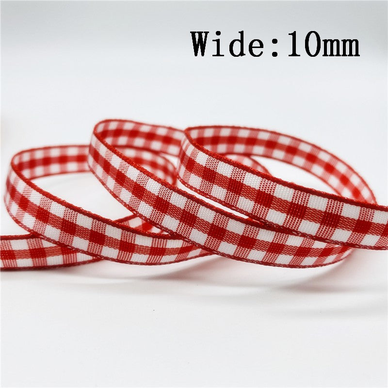 5yards/Lot 10mm 25mm Plaid Ribbon Christmas Decor Ribbon For Handmade Design Christmas Decoration DIY Gift Wrapping