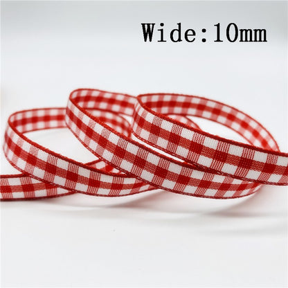 5yards/Lot 10mm 25mm Plaid Ribbon Christmas Decor Ribbon For Handmade Design Christmas Decoration DIY Gift Wrapping