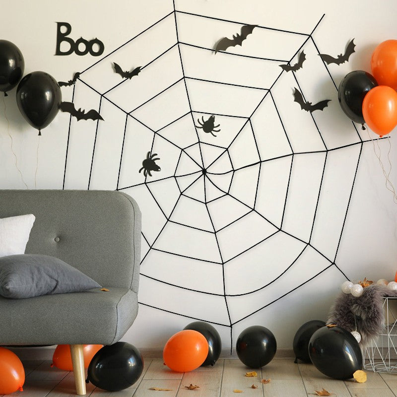 150/250cm Halloween White Black Giant Spider Web Happy Halloween Decoration For Home Bar Haunted House Prop Outdoor Scary Decor