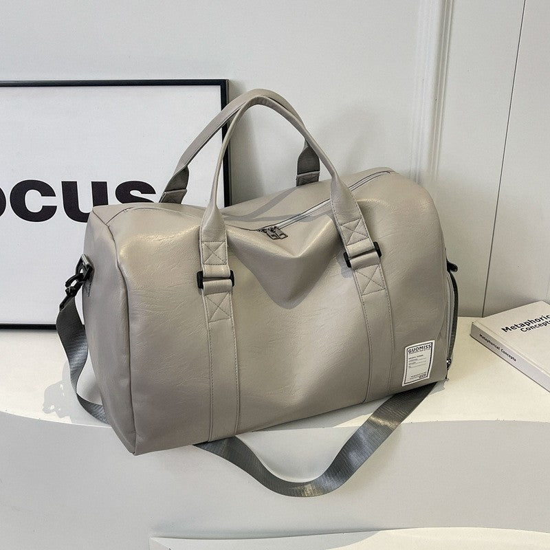 Fashion Women'S Travel Totes Duffle PU Leather Gym Sports Fitness Casual Luggage Handbag Shoes Pocket Shoulder Weekend Bag