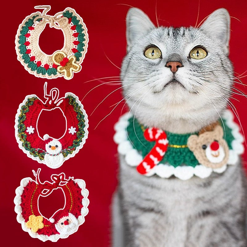 Roupa de Gato Fantasia Ano Novo 2026 Coleira de Cachorro Gato Natal Doce Lenço para Pet Gatinho Cachorrinho Roupa de Fantasia Festival da Primavera Fofa