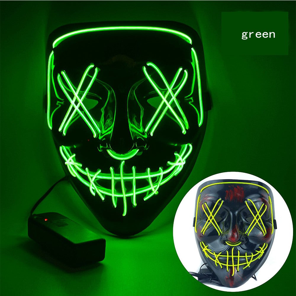 New Halloween Neon Led Purge Masquerade Carnival Party Masks Light Luminous in The Dark Cosplay Supplies