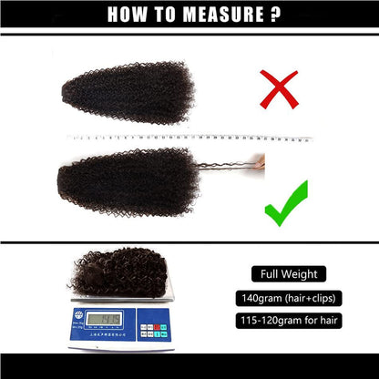Apliques de Cabelo Cacheado 26'' Trama Dupla 6 Peças/Conjunto Clip-In Cabeça Completa Orgânico Seda Gelo Preto/Marrom 160g
