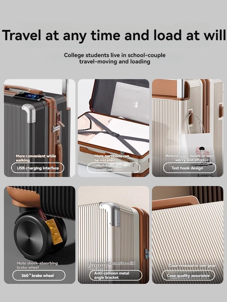 2025 New Wide-Rod Shockproof Braking Large Capacity Travel Suitcase 20" Checked Luggage Locking Bag