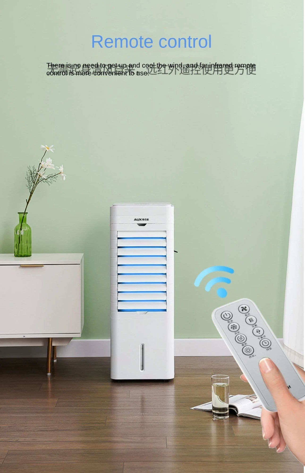 Ventilador de Ar Condicionado Portátil AUX Inovador 220V, Ventilador de Ar Frio de Uso Duplo com Funções de Aquecimento e Resfriamento A