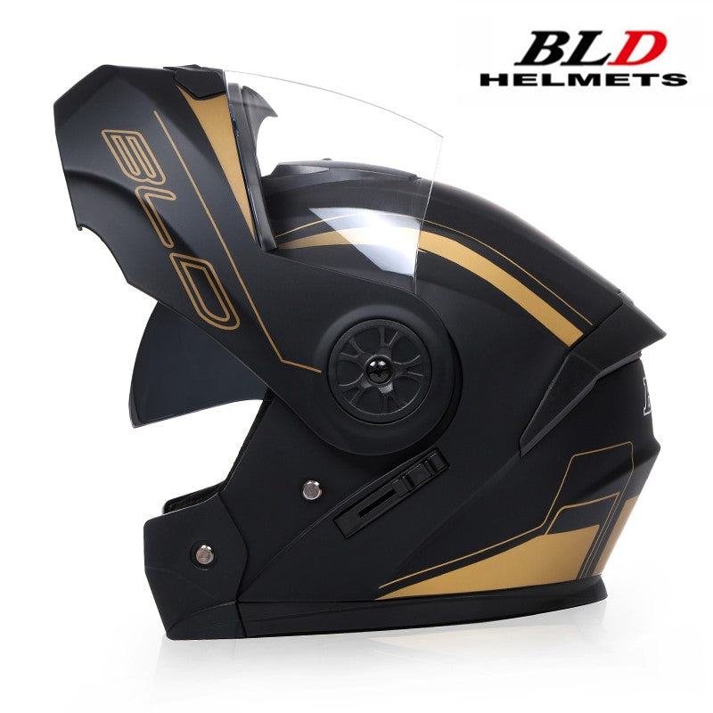 BLD Capacete Fechado Personalizado para Moto Masculino Feminino Capacete Moderno com Viseira Dupla Motocross Corrida Articulado Casco Moto