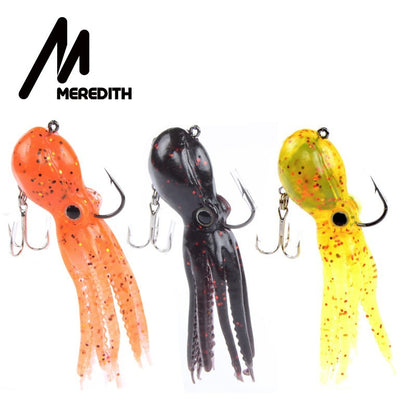 Isca de Pesca MEREDITH com Contrapeso Embutido 23g 9cm Cauda Longa Polvo Macio Isca Artificial de Silicone Macia