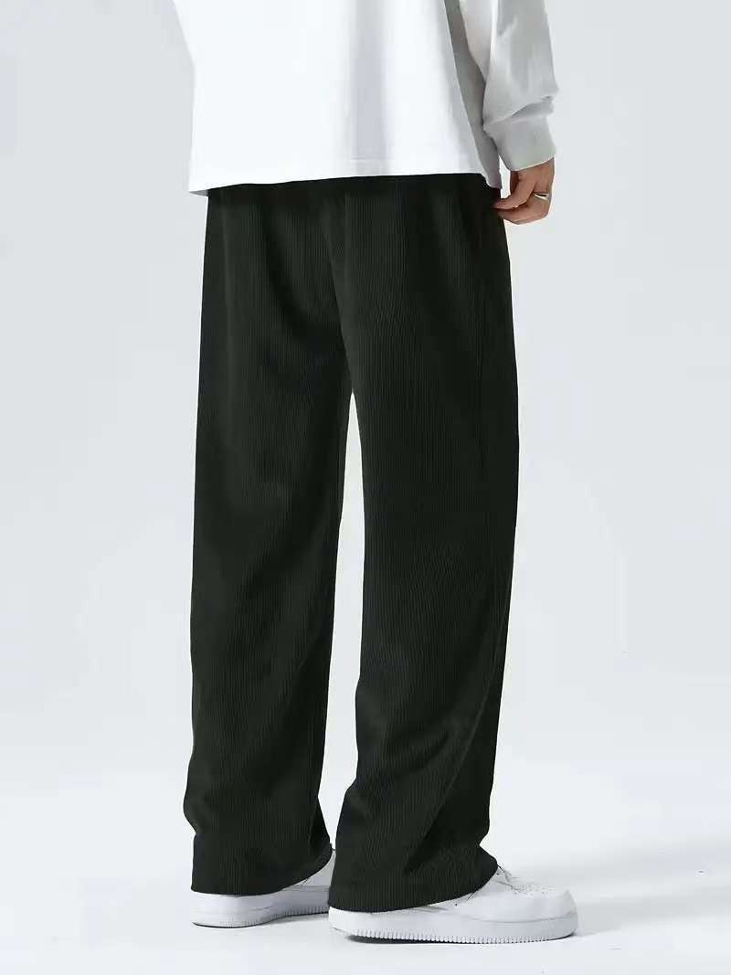 Men's corduroy loose European size hanging multi-functional casual straight leg pants, suitable for daily travel