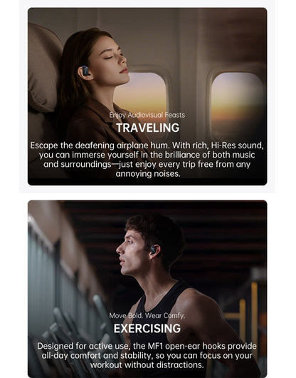 Baseus Bowie MF1/Eli 15i Fit Open-Ear Sport Wireless Earphones Bluetooth 5.4 EarHooks Big Bass Sport Earbuds 60Hrs Playtime