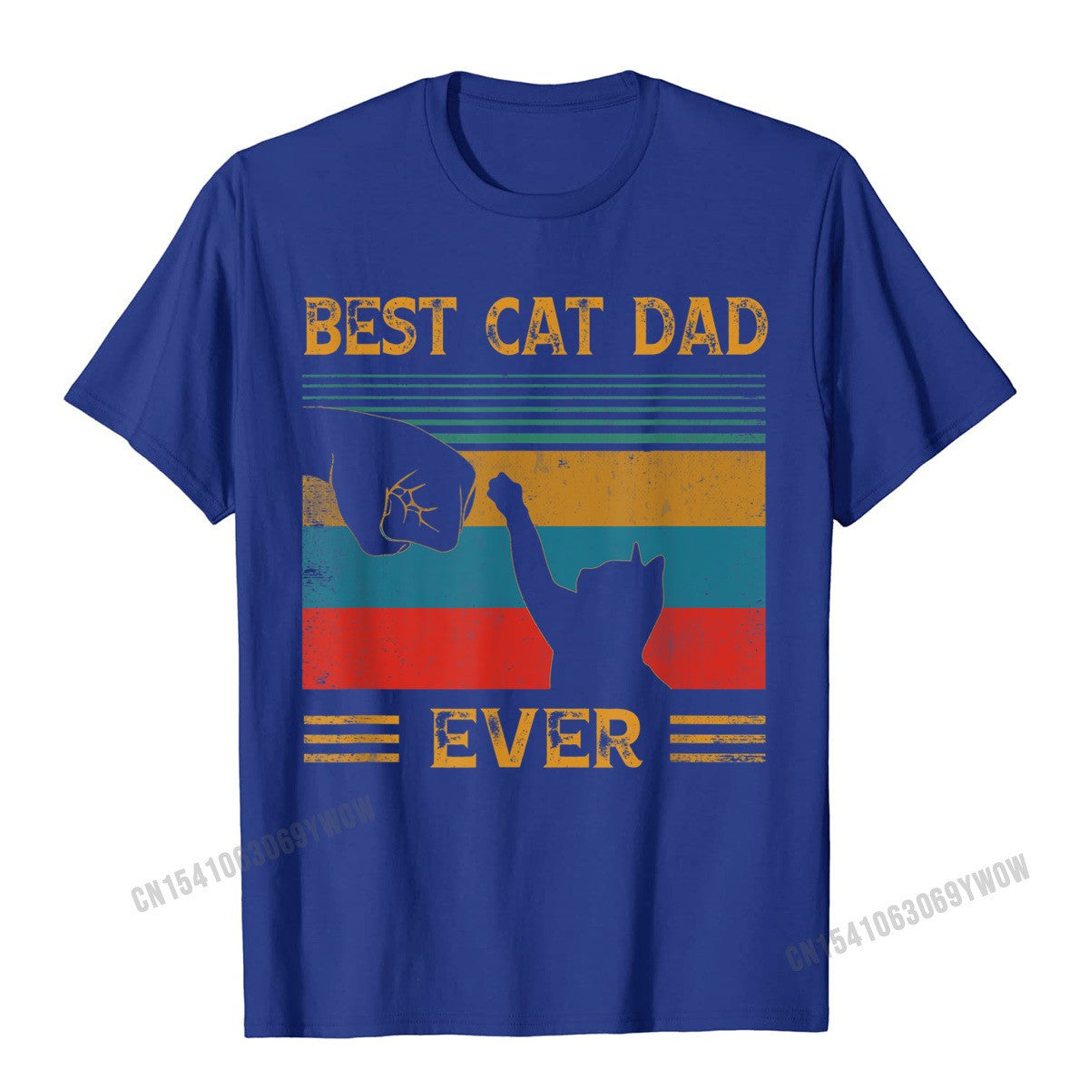 Mens Vintage Best Cat Dad Ever Bump Cat Lover T-Shirt Camisas Men Design New Coming Cotton Tops Shirt Letter For Boys
