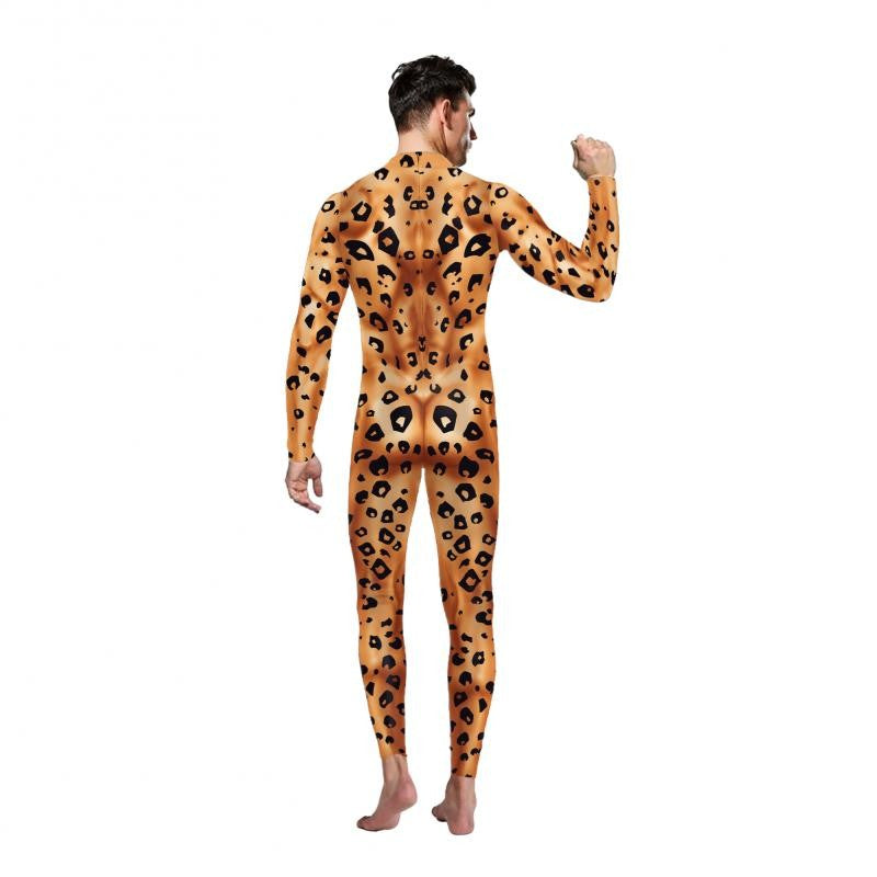 Halloween Animal Jumpsuit Snake Cosplay Costume Tiger Bodysuit Spandex Jumpsuit Party Carnival Stage Performance Dress Up