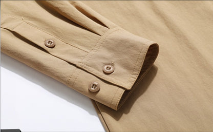 New Spring Men Long Sleeved Cargo Shirts High Quality Man Outdoor Multi Pockets Loose Tooling Shirts Male Casual Shirts Size 5X