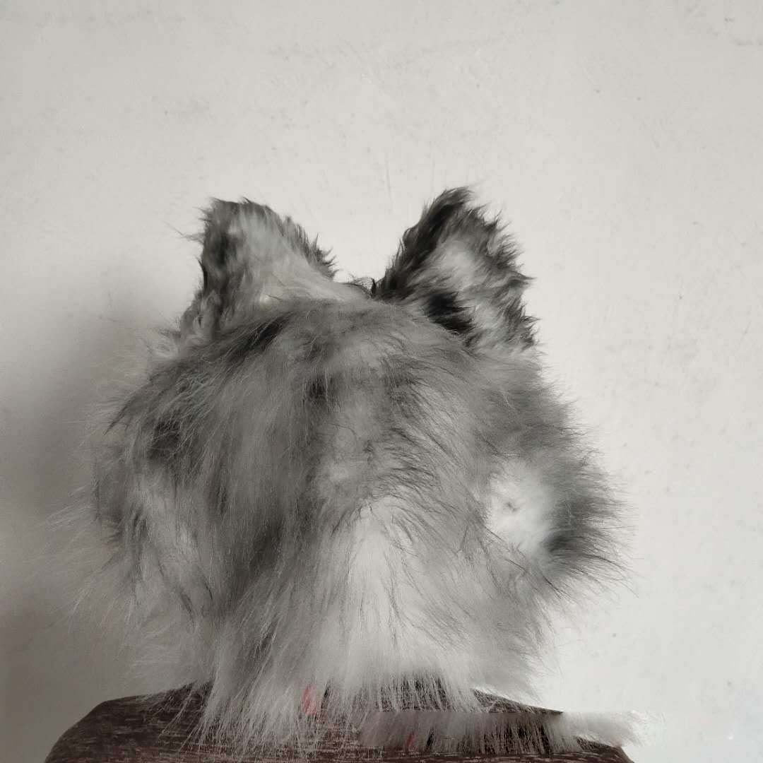 Latex with Fur Black Cat Cosplay Mask Scary Helmet Animal Funny Costume Hood Hair Mask Headwear Adult Halloween Party Props