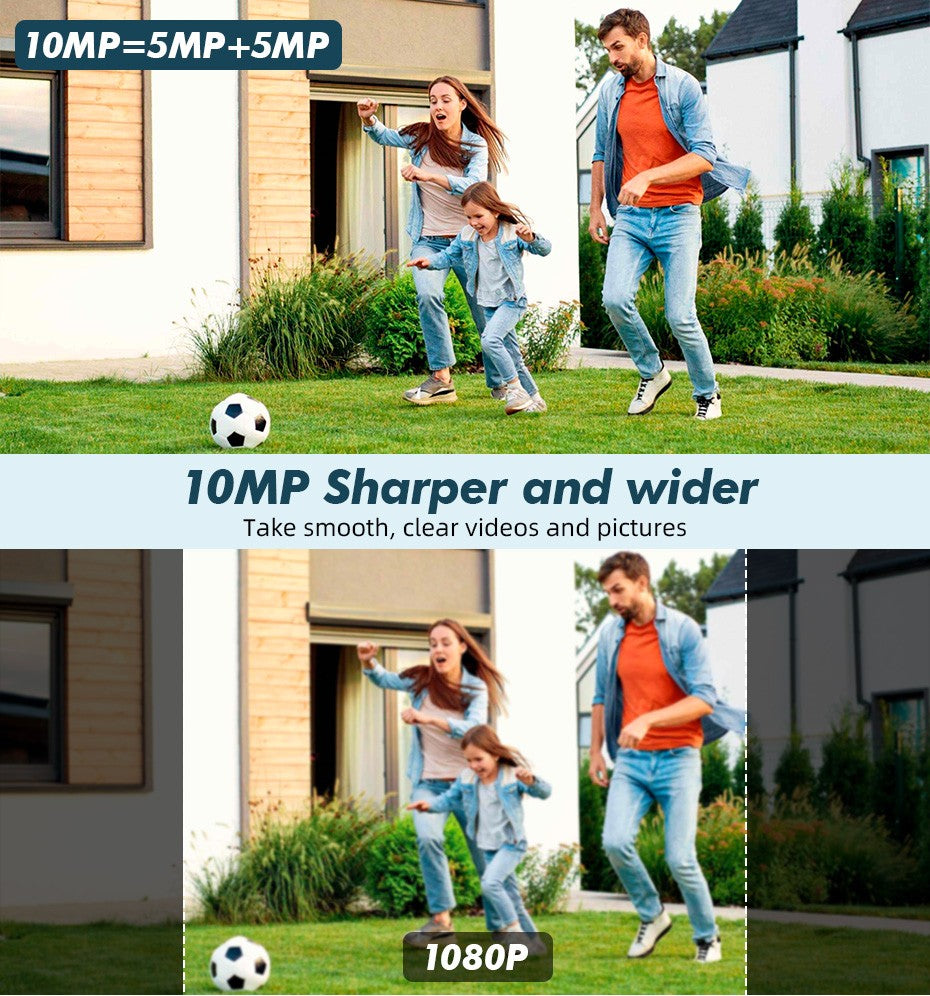 FUERS 5K 10MP Dual Lens IP Camera Tuya Smart Home Security Auto Tracking Wireless Alarm WIFI CCTV Surveillance Outdoor Camera