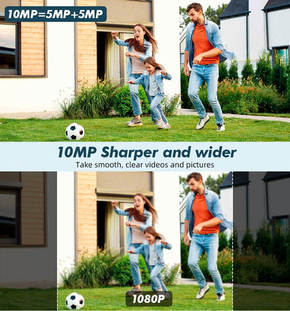 FUERS 5K 10MP Dual Lens IP Camera Tuya Smart Home Security Auto Tracking Wireless Alarm WIFI CCTV Surveillance Outdoor Camera