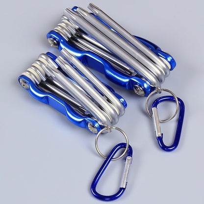 Chave Hexagonal Dobrável Portátil 8 em 1 Multifuncional Conjunto de Chaves Allen Hexagonais - Ferramenta Manual de Alta Qualidade para Reparos Diários