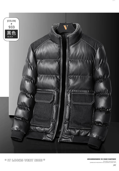 2024 Autumn/Winter New Men's Cowboy Coat Men's Youth Collar Jacket Men Single row Concealed Buckle Casual top big size