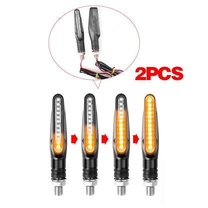 2PCS Sinais de Direção LED para Motocicleta Luz 12 SMD Pisca Traseiro Fluxo de Água Pisca-Pisca IP68 Flexível Luzes Piscantes para Motocicleta
