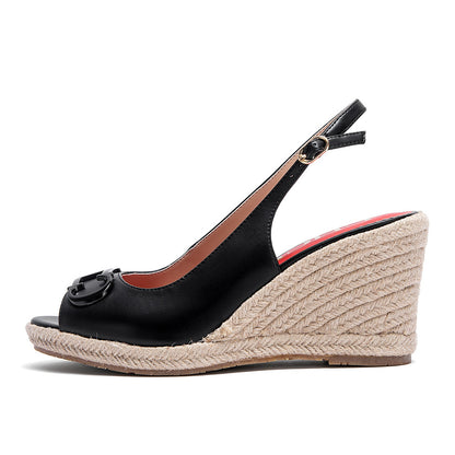 CHCH Women's Sandals Summer New Wedge Fish Mouth High Heel Open Toe Platform Summer Formal Shoes 8.5cm