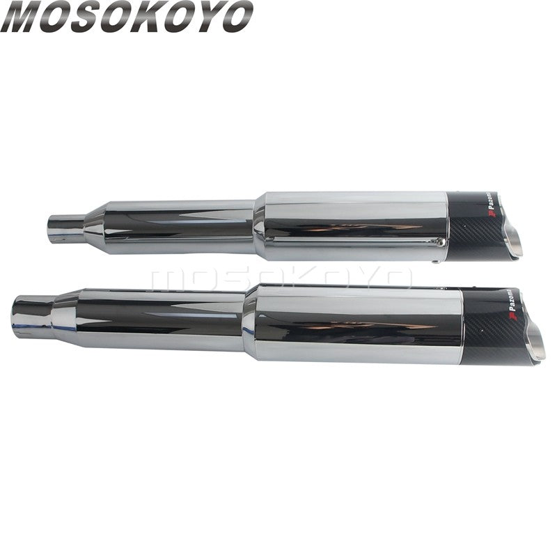 Exhaust System Slip-On Motorcycle Muffler Exhaust Pipe Carbon Fiber For Harley Touring Electra Road Street Glide Road King 17-up