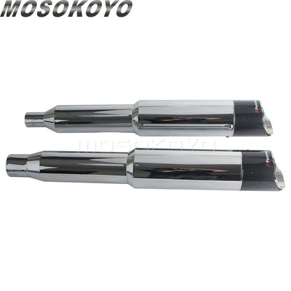 Exhaust System Slip-On Motorcycle Muffler Exhaust Pipe Carbon Fiber For Harley Touring Electra Road Street Glide Road King 17-up