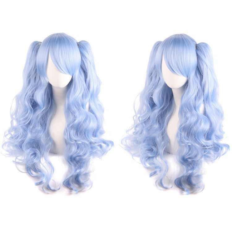 Cosplay Anime Wig Lolita Cute Lolita Double Ponytail Long Curled Hair Fake Hair Synthetic fiber wig