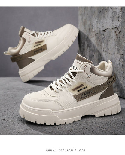 Tênis masculinos casuais de cano alto para outono, tênis de caminhada masculinos, tênis esportivos masculinos, tênis com sola macia para caminhada