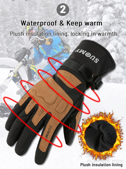 Luvas de Motocicleta Impermeáveis e Corta-Vento Guantes Moto Luvas de Pilotagem de Motocicleta Tela Sensível ao Toque Luvas de Motocross de Inverno