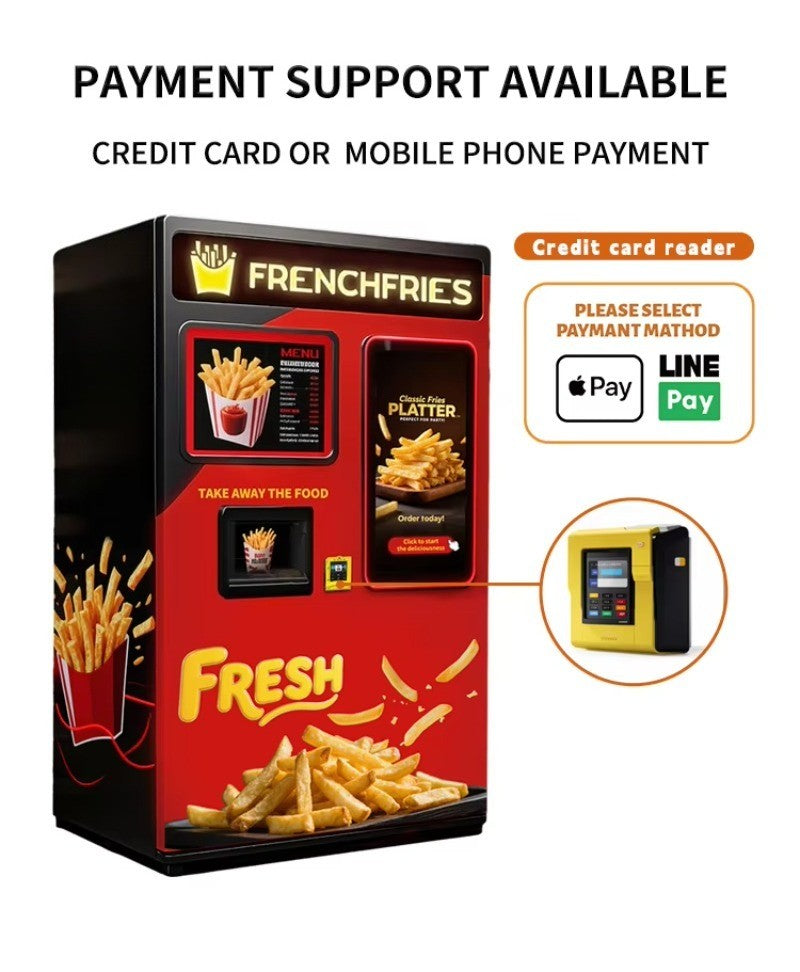 French Fries Vending Machine Automatic Robot Hot Food Fired Chicken and Fry Chip Vending Machine for Sale Factory Price