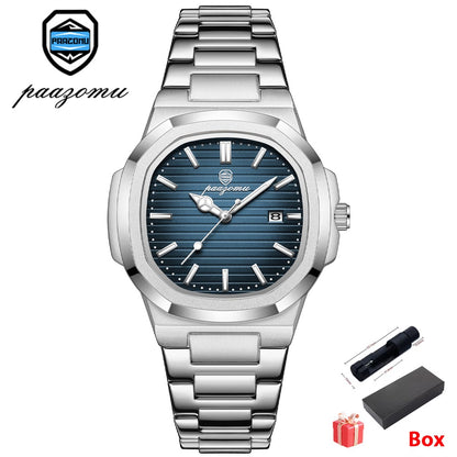 POEDAGAR Luxury Men Quartz Watch Waterproof Date Week Luminous Wristwatch Stainless Steel Men's Watches Male Clock Sports Reloj