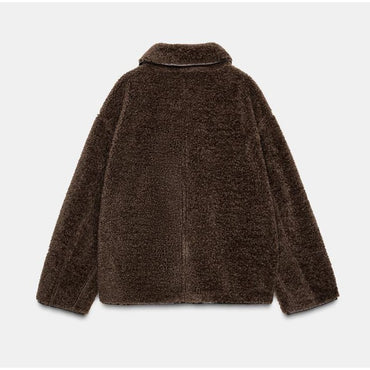 ? Fashion Double Sided Solid Jacket Women Lapel Collar Single Breasted Long Sleeve Coats 2025 Autumn New Lady Utility Outerwear