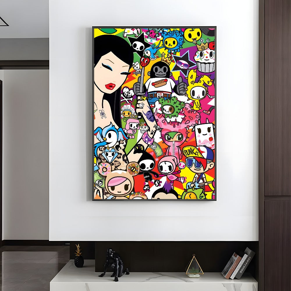 Cartoon Art Kawaii townTokidokiinside Poster HD art sticky wall waterproof home living room bedroom bar aesthetic decoration