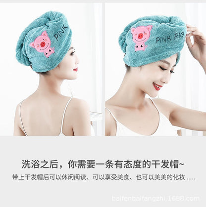 Hair Towel Women Girl's Magic Microfiber Shower Dry Hair Cap Bath Hats Bathroom Quick Drying Soft for Lady Turban Head