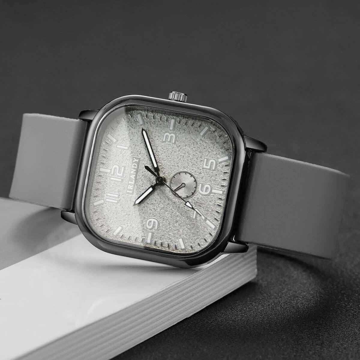 1/2/3PCS Fashion Square Women Watches Casual Silicone Strap Quartz Watches Sports Wristwatch For Men Women Students?Without Box?