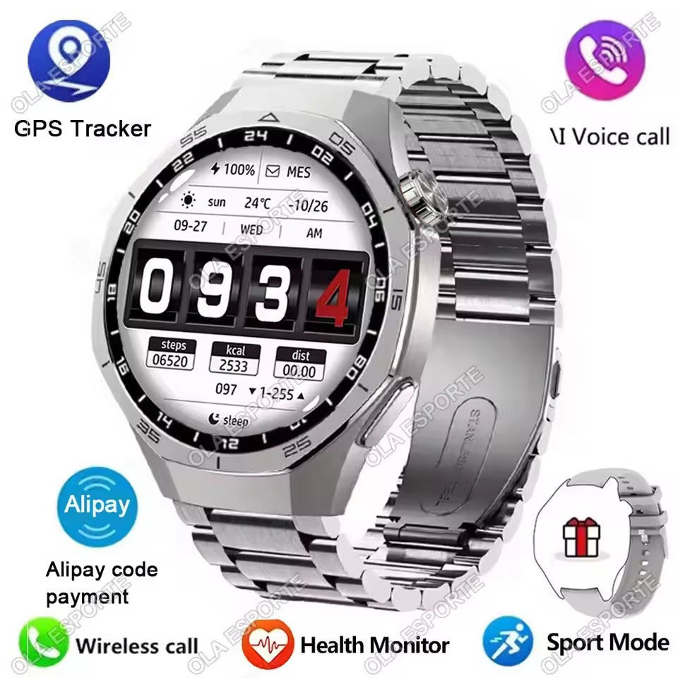 Novo Smartwatch GT5 Pro 5 Pro Masculino Tela HD AMOLED GPS Frequência Cardíaca Chamada Bluetooth IP68 À Prova D'água Smartwatch Masculino Presentes de F Fim de Ano