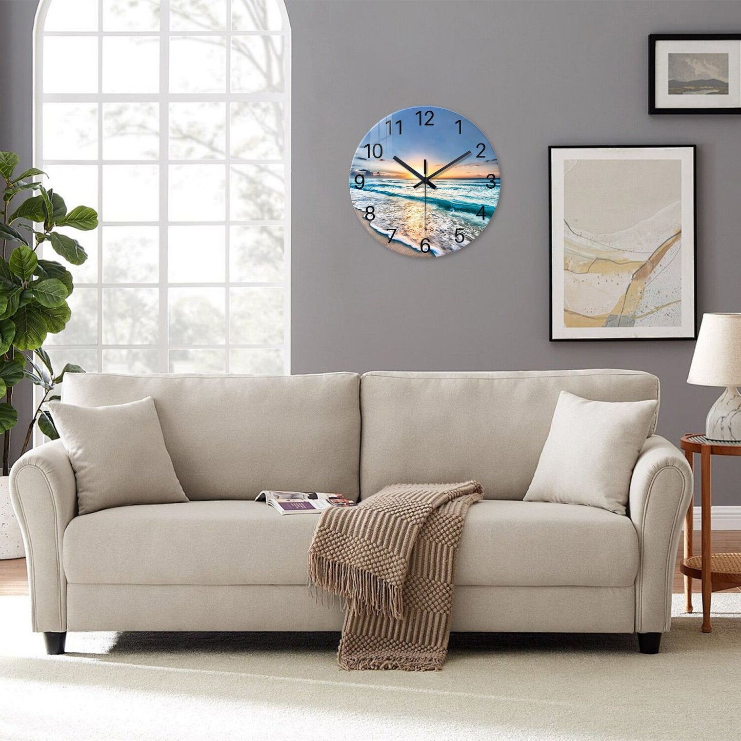 Modern Fashion Marble Texture Pattern 4mm Thickeneded Tempered Glass Wall Clock Living Room Bedroom Kitchen Home Decoration Wall Clock Silent Quartz Clock Holiday Gift 12 Inches 14 Inches 16inch (Without Battery)