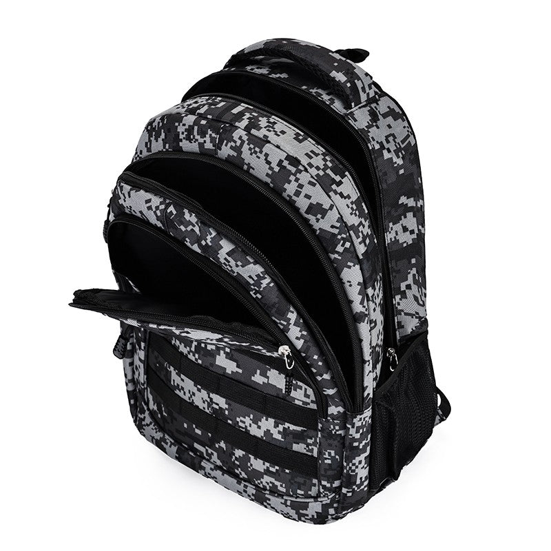 Mochila camuflada unissex | bolsa de viagem multi-bolso, adequada para atividades ao ar livre e viagens curtas - mochila de trilha preta