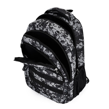 Mochila camuflada unissex | bolsa de viagem multi-bolso, adequada para atividades ao ar livre e viagens curtas - mochila de trilha preta
