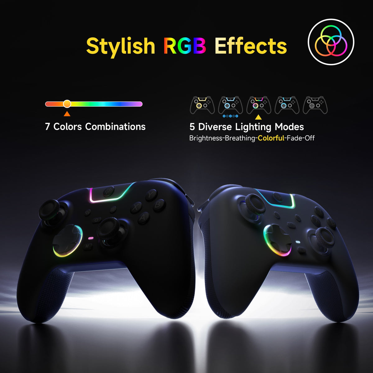 EasySMX X05 Pro Wireless Gamepad, Hall?Effect Anti?Drift Joystick, Dual Vibration Controller for PC Switch 1/2 Android iOS Steam