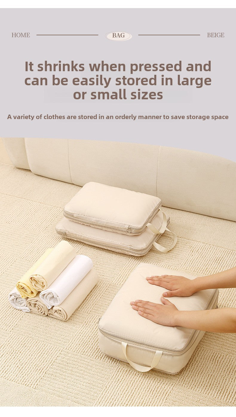 4Pcs/Set Travel Compression Packing Cubes Bag Portable Suitcase Clothes Organizers Waterproof Luggage Storage Cases Drawer Bags