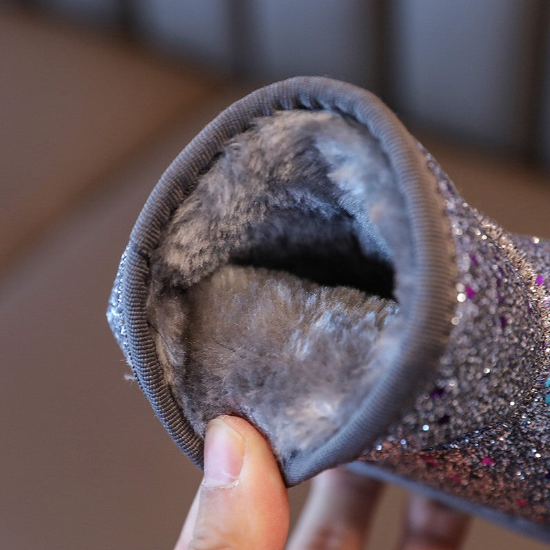 Children Warm Shoes Autumn Winter Boots Boys Girls Snow Shoes Fashion Shinny Soft Antislip Girls Boots 25-36 Sport Snow Boots