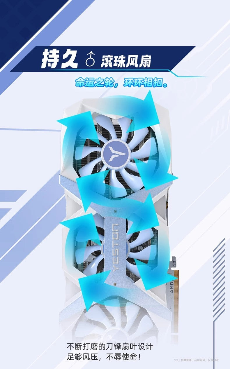 AMD RX7650gre 8G Yeston White Gaming Master Placa de Vídeo para Jogos de Computador Desktop Independente PUBG Presente Masculino Custo-benefício