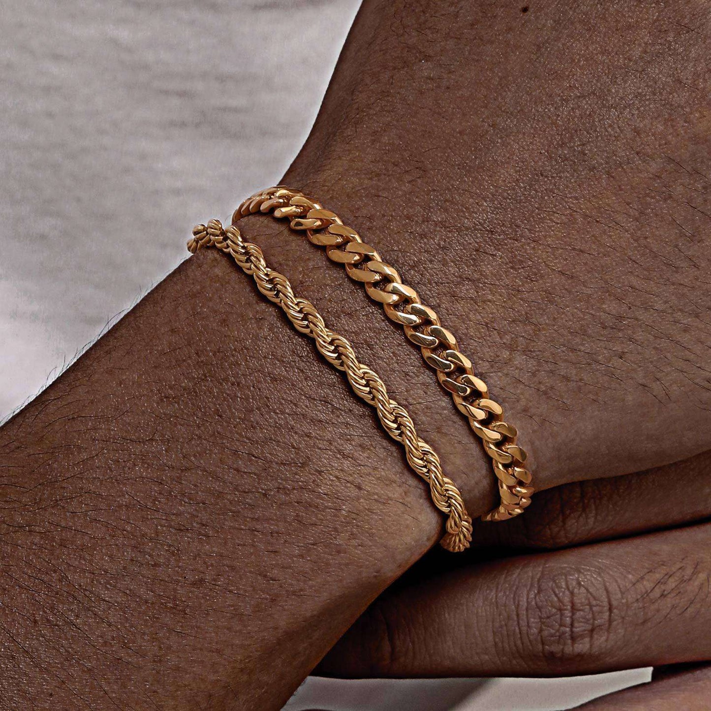 2 Pulseiras Masculinas de Corrente, Aço Inoxidável Prata Ouro Cor Preta, Corrente de Corda Torcida, Pulseira, Correntes Cubanas Modernas de Presente