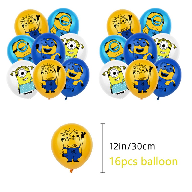 Anime Minion Themed Party Decorations Party Tableware Set Plates Cups Birthday Balloons Big Eye Yellow Man Party Favors Supplies