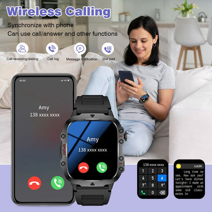 Smart watch, Bluetooth call, message reminder, two straps optional, suitable for iPhone/Android phone